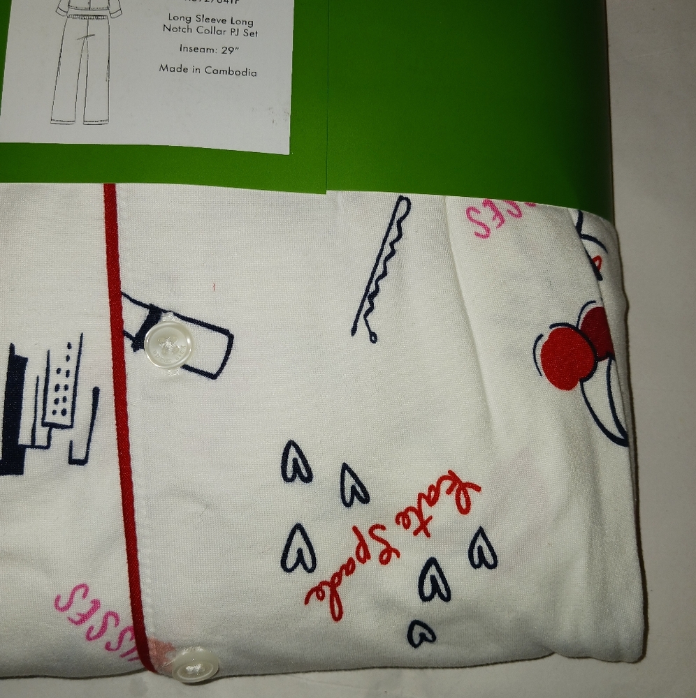 💲SOLD💲 Kate Spade With Love Long PJ Set Pajamas KS92784TF - Picture 8 of 12
